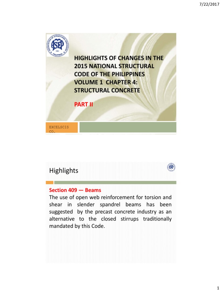 PP05B - Asep - NSCP 2015 Update On CH4 Structural Concrete | PDF ...