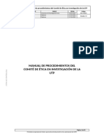 Manual de Procedimientos Del Comité de Ética en Investigación