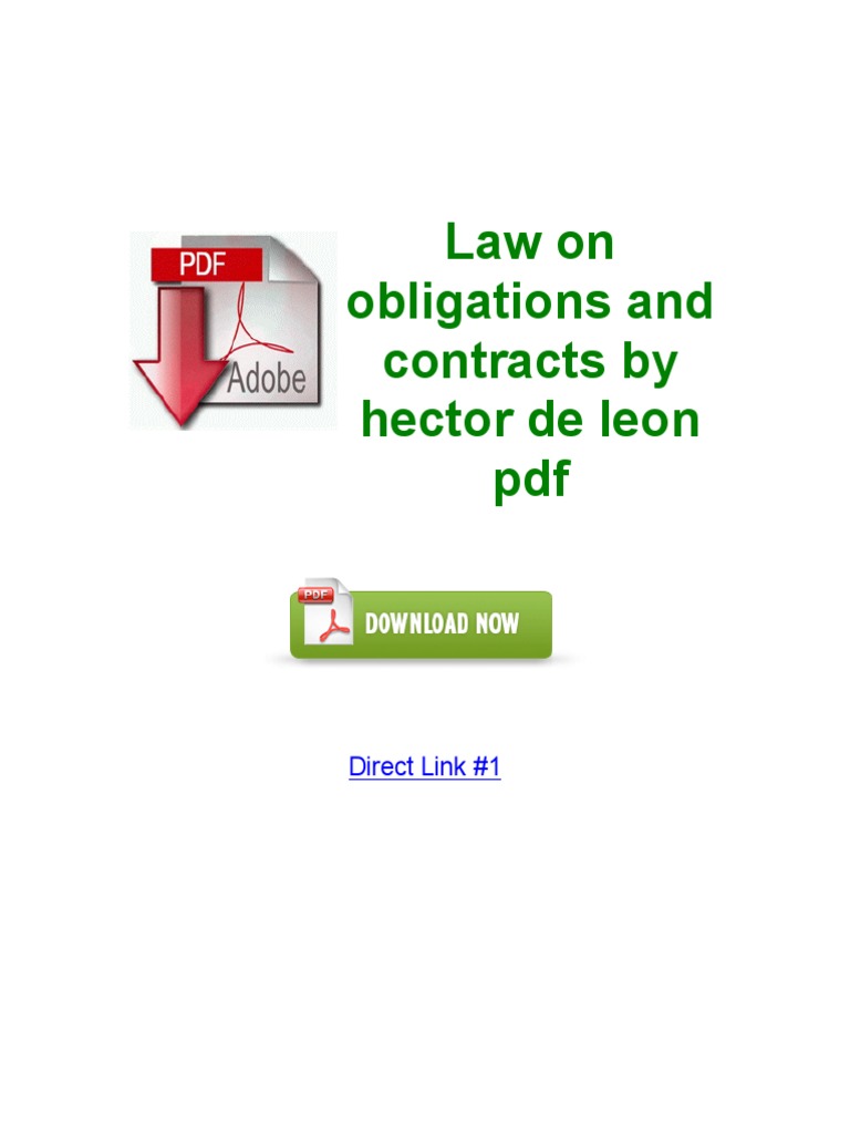 Law On Obligations and Contracts by Hector de Leon PDF Direct Link 1