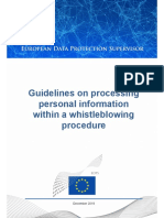 EDPS - (Guidelines) On Processing PI in Whistleblowing Procedure A 17-12-19