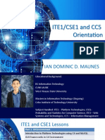 ITE1/CSE1 and CC5 Orientation