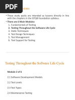 Training Sessions: 2. Testing Throughout The Software Life Cycle