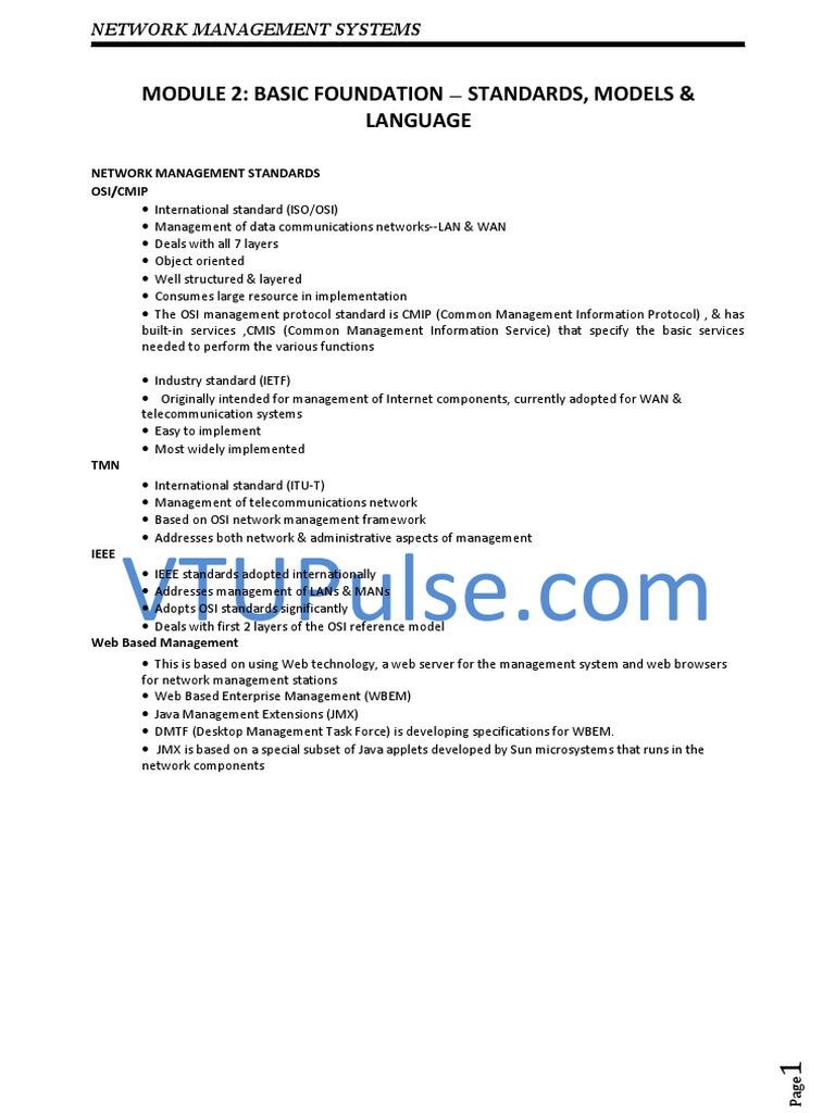 Module 2: Basic Foundation Standards, Models & Language: Network ...