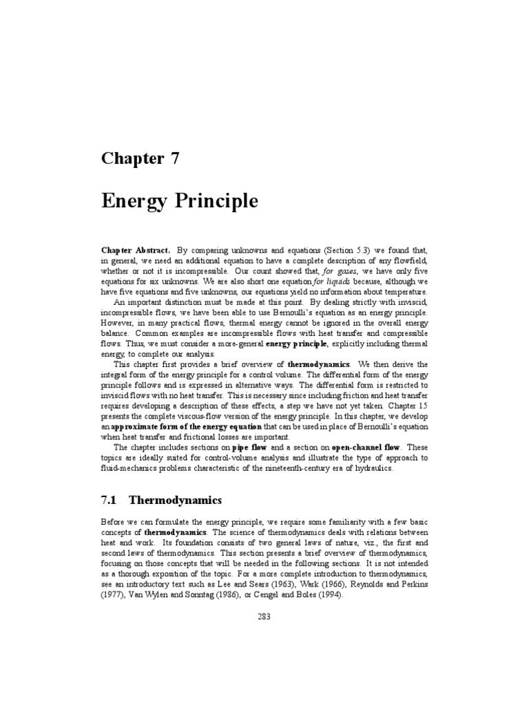 Energy Principle: 7.1 Thermodynamics | PDF | Heat | Entropy