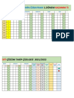 11.sınıf 1.DÖNEM KAZANIM TESTİ ÇÖZÜM TAKİP ÇİZELGESİ