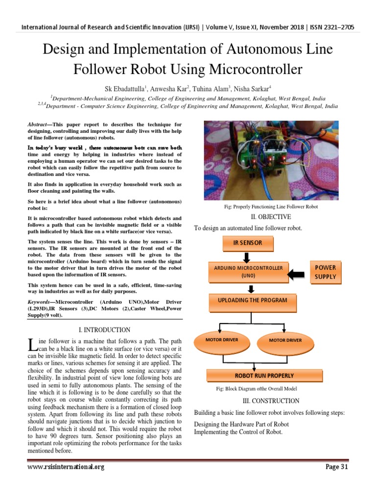 Design and Implementation of Autonomous Line Follower Robot Using ...