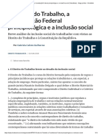 O Direito do Trabalho, a Constituição Federal principiológica e a inclusão social (Trabalhista) - Artigo jurídico - DireitoNet