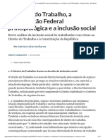 O Direito Do Trabalho, A Constituição Federal Principiológica e A Inclusão Social (Trabalhista) - Artigo Jurídico - DireitoNet