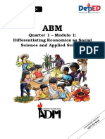 ABM Applied Economics Module 1 Differentiate Economics As Social Science and Applied Science in Terms of Nature and Scope