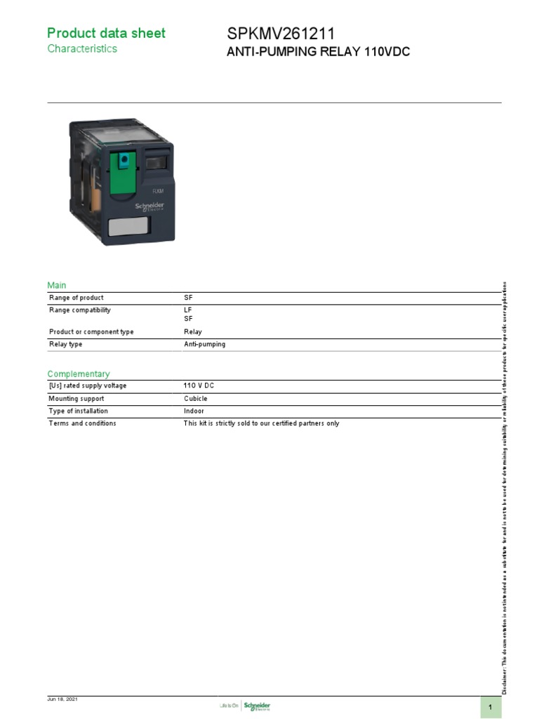 Spare Parts Electrical Distribution SPKMV261211 PDF