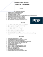 DBMS Important Questions II BTech II Sem R19 Regulation