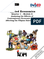ABM Applied Economics Module 6 Analyze The Effects of Contemporary Economic Issues Affecting The Filipino Entrepreneur