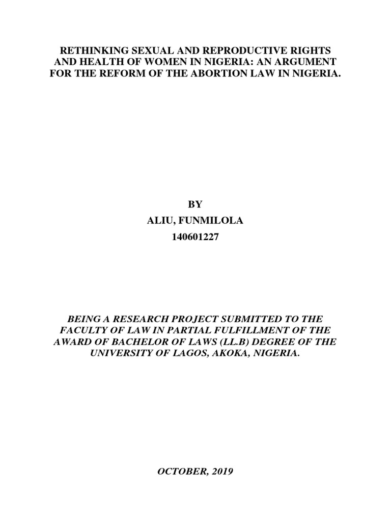 Rethinking Sexual and Reproductive Rights and Health of Women in ...