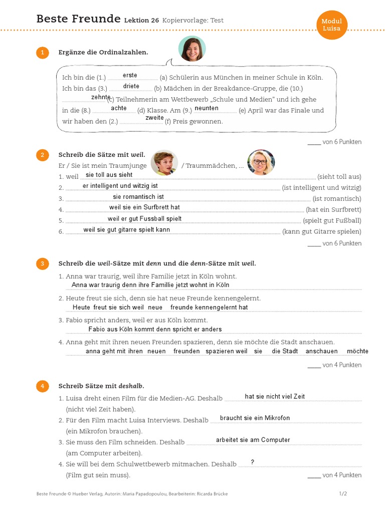 Lektion 26 Test Print | PDF