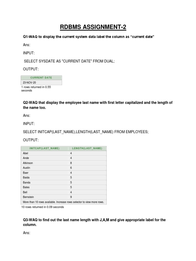Employee Data Queries Overview | PDF | Databases | Computer Data