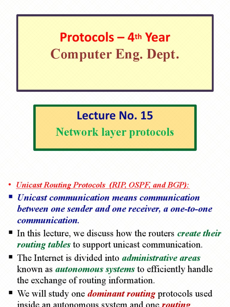 Unicast routing protocols pdf routing internet