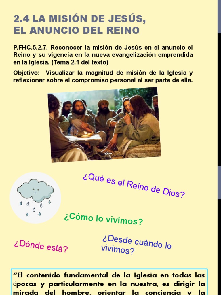 T2.4 La Misión de Jesús El Anuncio Del Reino | PDF | Iglesia Católica |  Evangelización, image size:768x1024