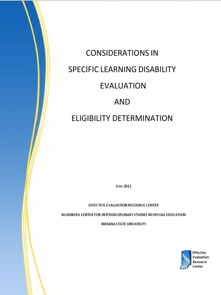 8 SLD Considerations Document 2011 | PDF | Learning Disability ...