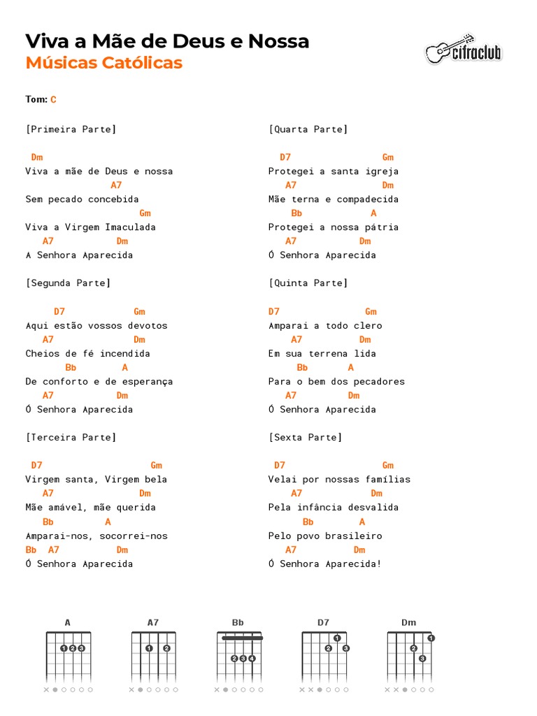 Letra e Cifras: Viva a Mãe de Deus | PDF | Maria, mãe de Jesus ...