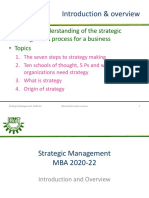 Introduction & Overview: - ILO-Gain Understanding of The Strategic Management Process For A Business - Topics