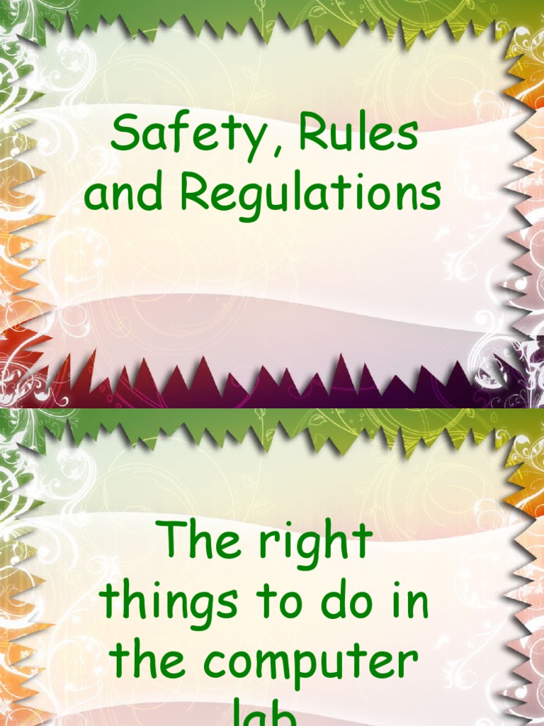 Computer Lab Rules and Safety Guide | PDF | Wellness