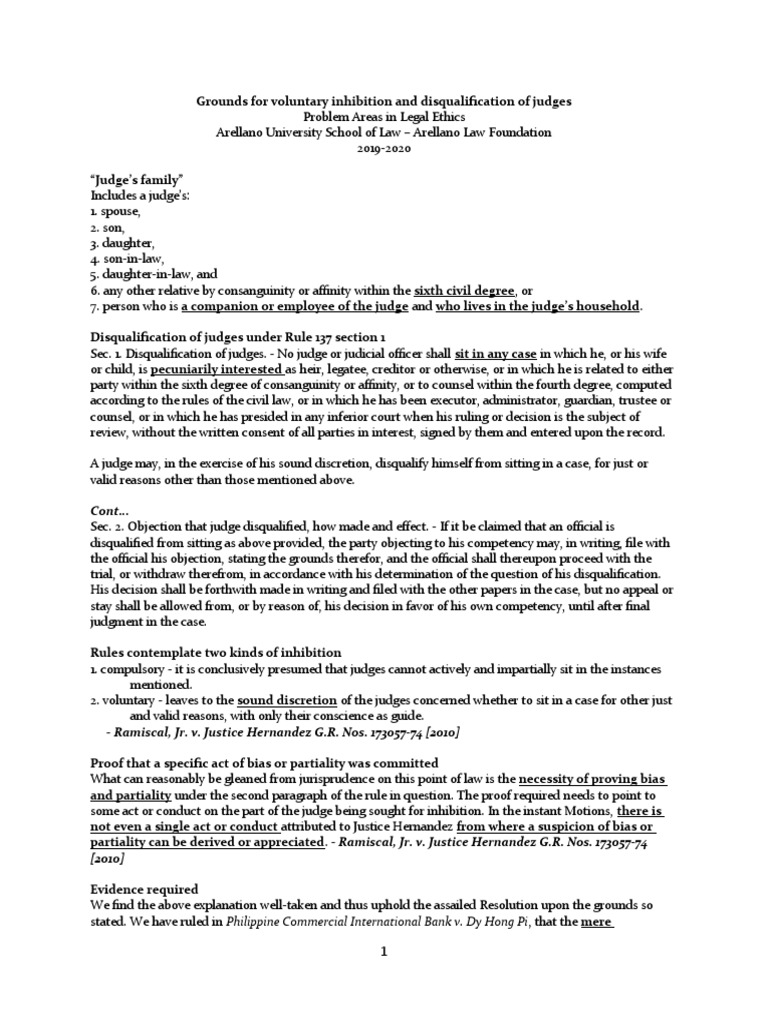 Grounds for Judge Inhibition in Law | PDF | Judgment (Law) | Lawsuit