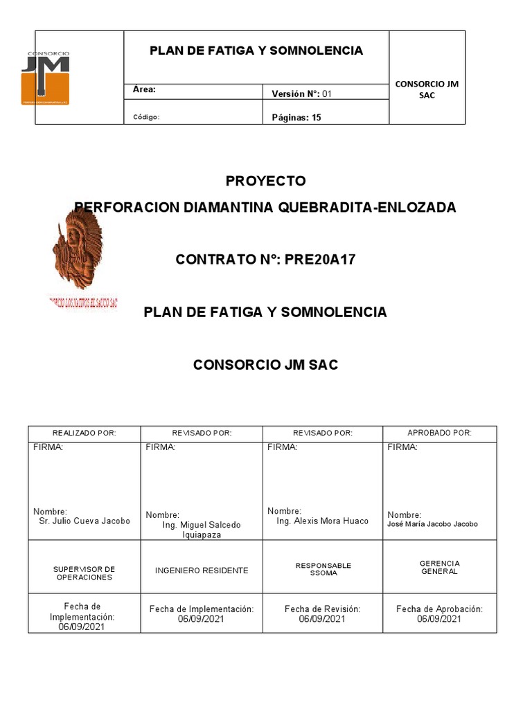 Plan de Prevención de Fatiga y Somnolencia | PDF | Dormir | Seguridad y ...