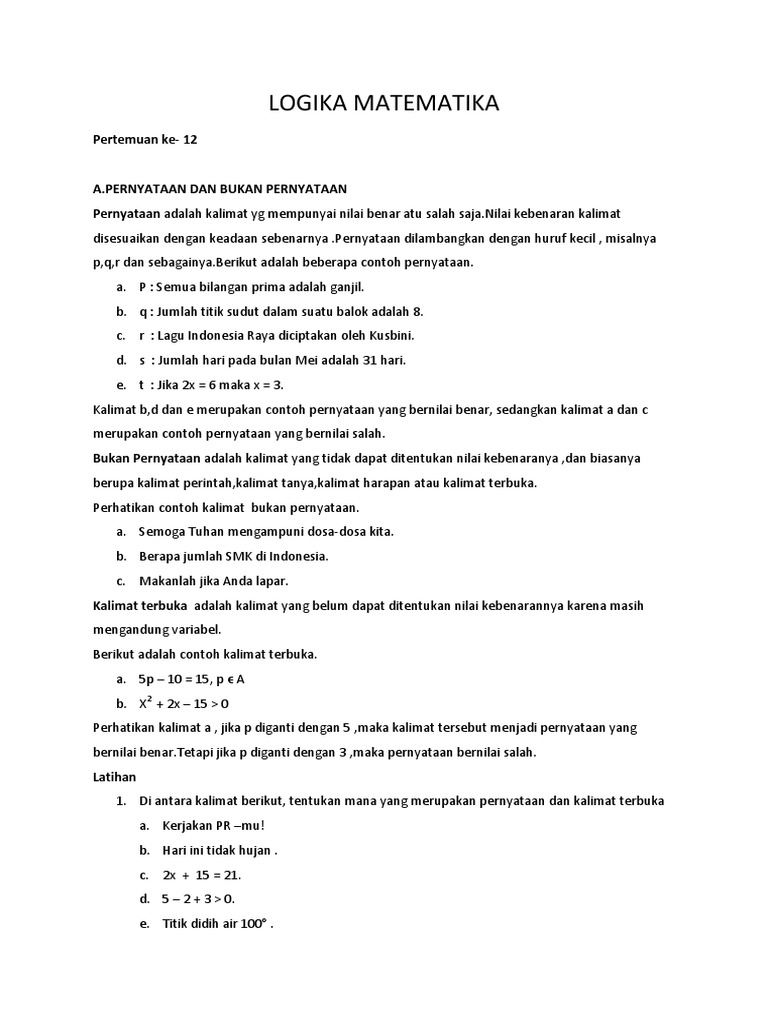 Materi Logika Matematika | PDF