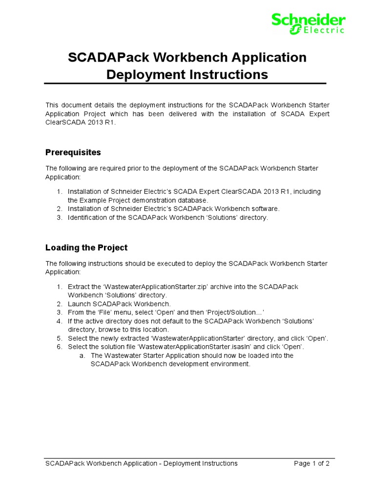 SCADAPack Workbench Deployment Guide | PDF | Scada | Application Software