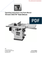 10-Inch XACTA Saw Deluxe: Operating Instructions and Parts Manual