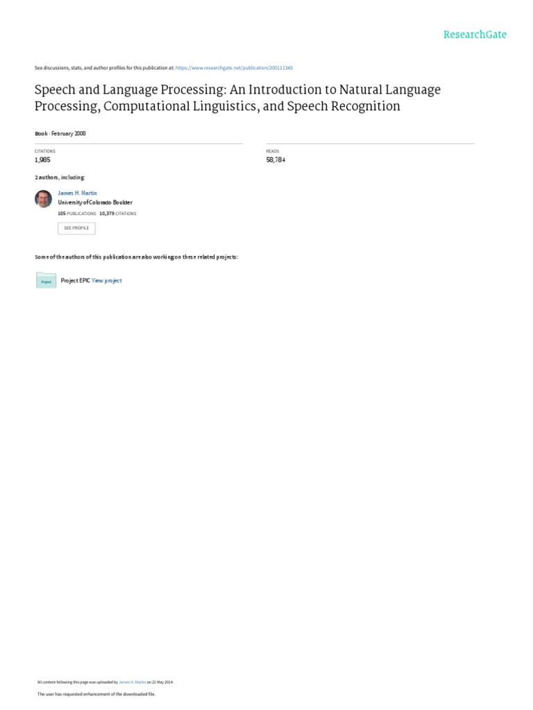 Speech and Language Processing: An Introduction To Natural Language ...