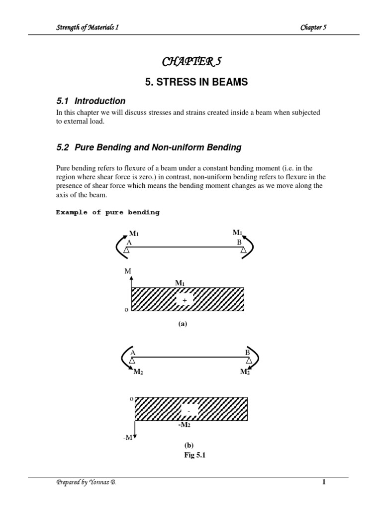 Stress in Beams: Strength of Materials I | PDF | Bending | Stress ...