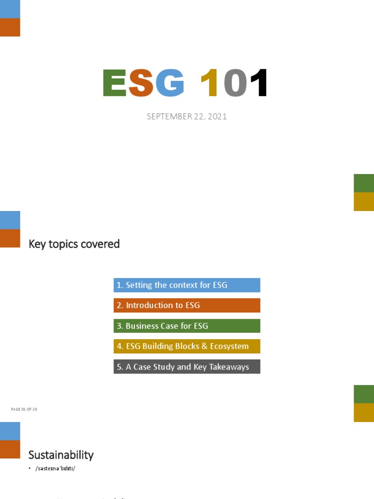 Introduction to ESG Principles | PDF | Sustainability | Economic Growth