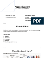 Process Design: Valve & Control System Selection
