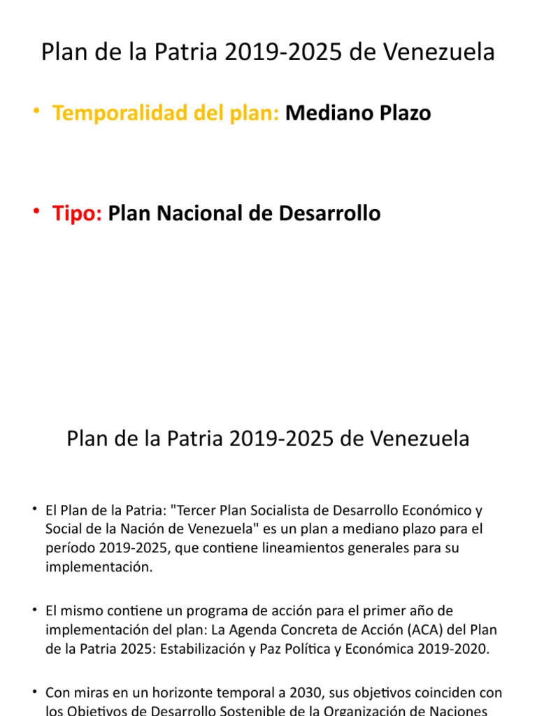 Plan de La Patria 2019-2025 de Venezuela  PDF