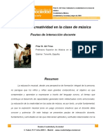 Gil Frías, Pilar Begoña. Estimular La Creatividad en La Clase de Música. Pautas de Interacción Docente. Creatividad y Sociedad, Revista de La Asociación Para La Creatividad