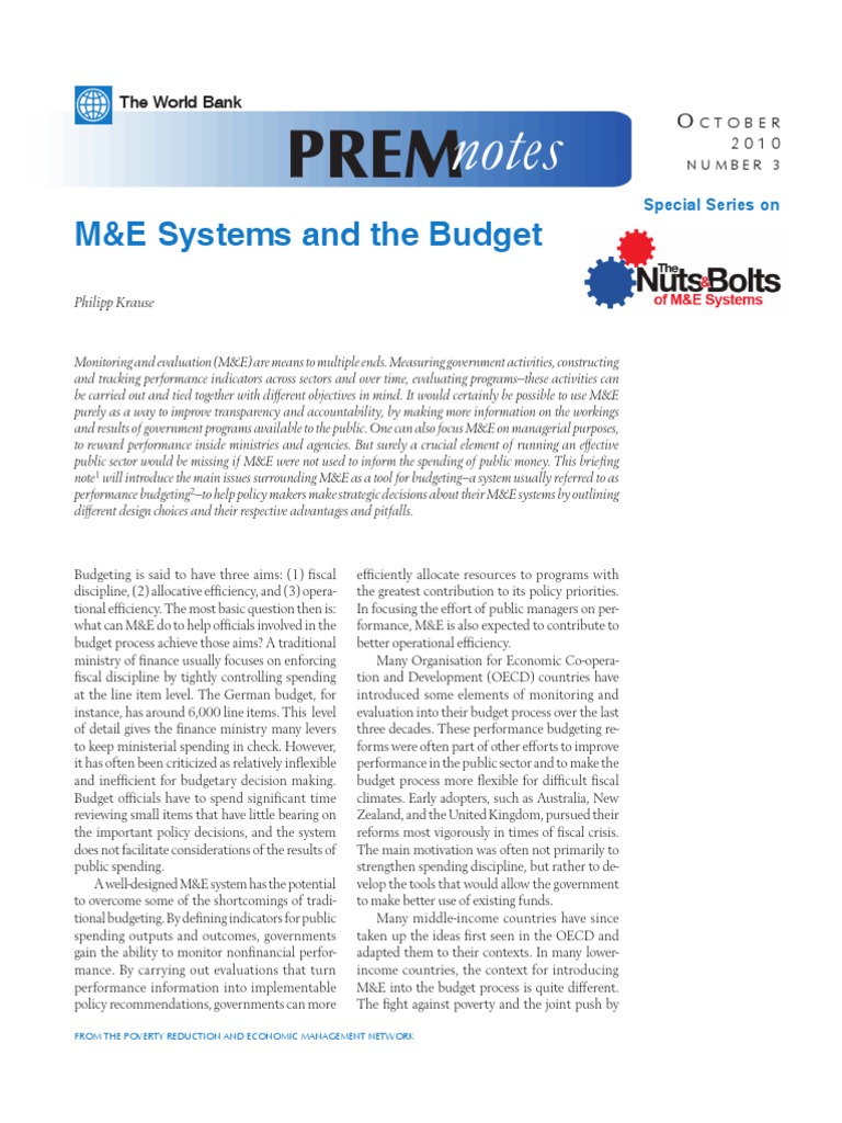 M&E Systems for Effective Budgeting | PDF | United States Congress ...