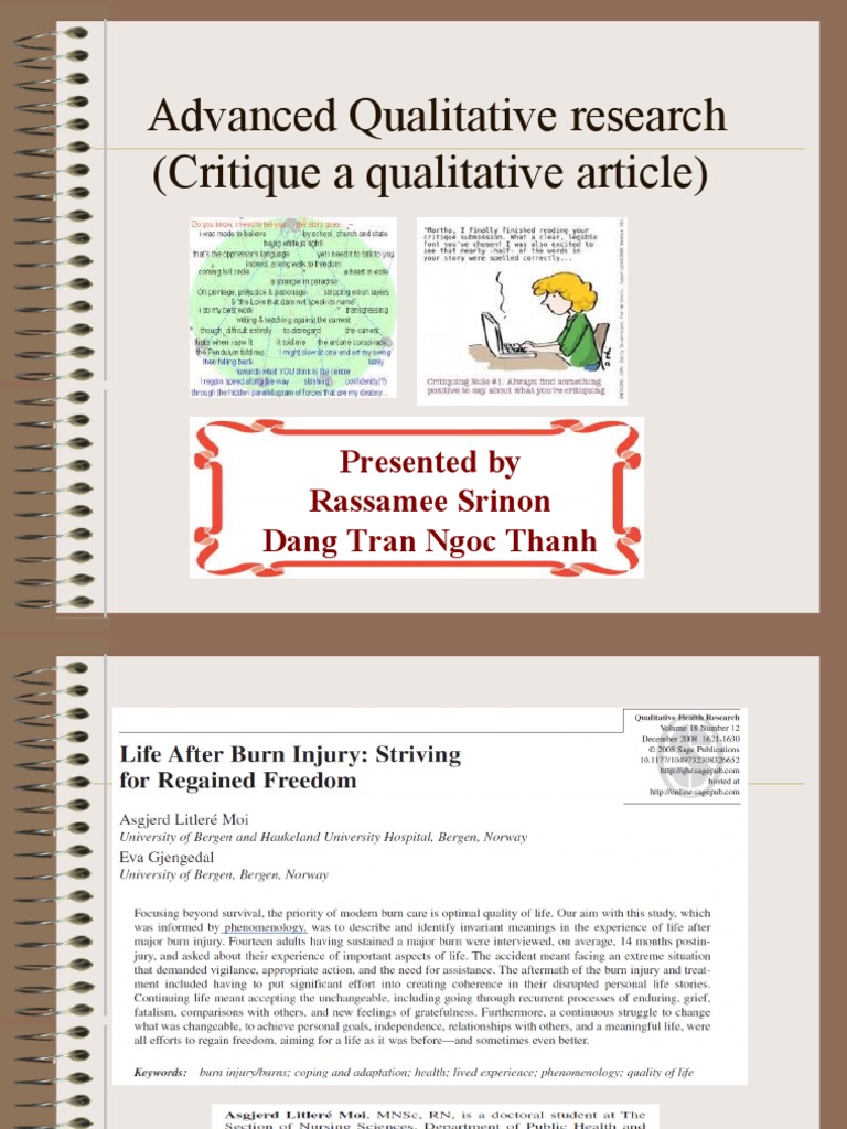 Advanced Qualitative Research (Critique A Qualitative Article) | PDF ...