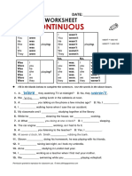 Past Continuous: Grammar Worksheet