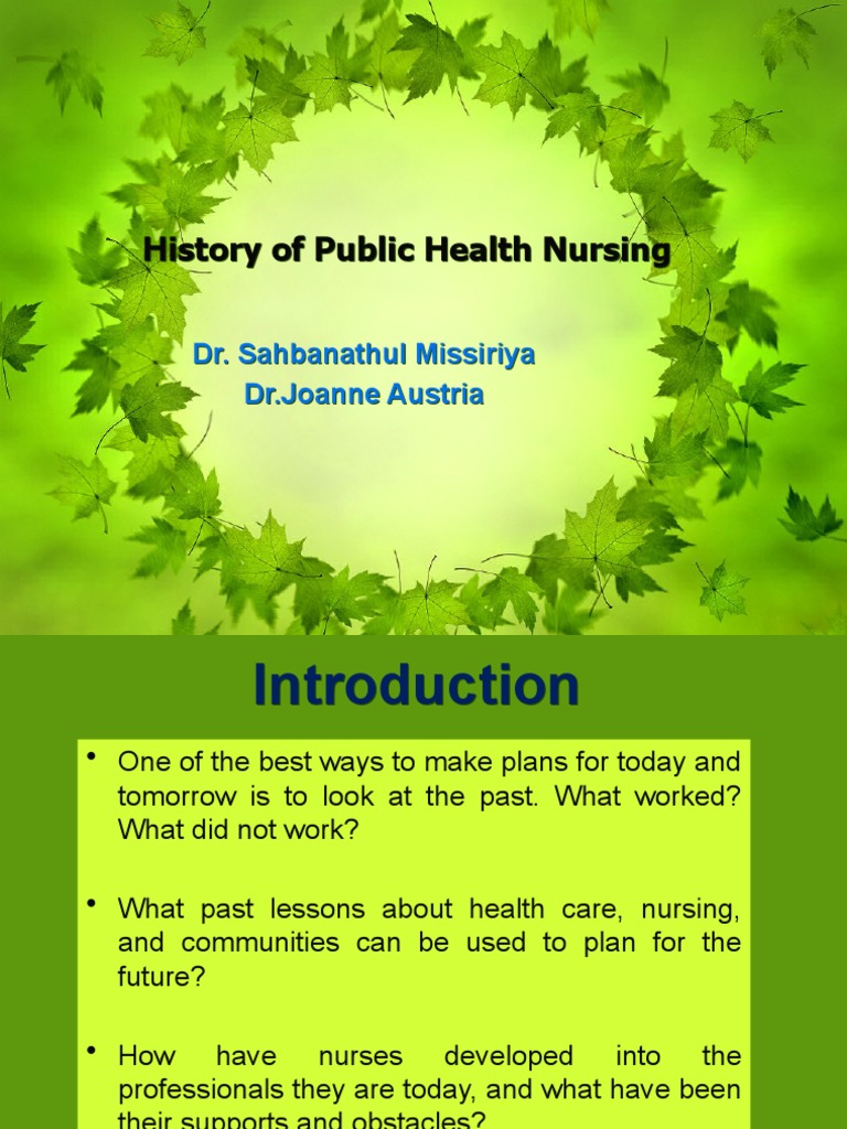 Evolution of Public Health Nursing | PDF | Public Health | Hygiene