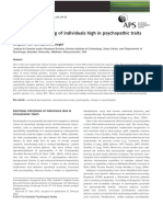 Emotional Processing of Individuals High in Psychopathic Traits