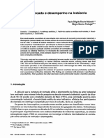 MACEDO, Paulo B. R.; PORTUGAL, Sérgio S. Estrutura de mercado e desempenho da indústria brasileira. Rio de Janeiro, Revista Brasileira de Economia, 1995.