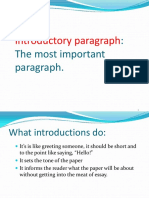 Introductory Paragraph:: The Most Important Paragraph