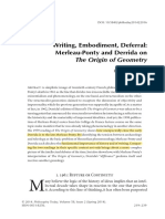 Writing, Embodiment, Deferral: Merleau-Ponty and Derrida On: The Origin of Geometry