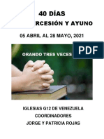 40 Días de Intercesion y Ayuno de Las Iglesias G12 de Venezuela.