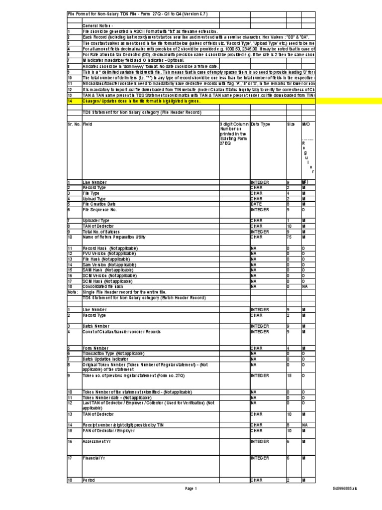 File Format 27Q Regular Q1 To Q4 Version 6.7 22032021 201011 | PDF