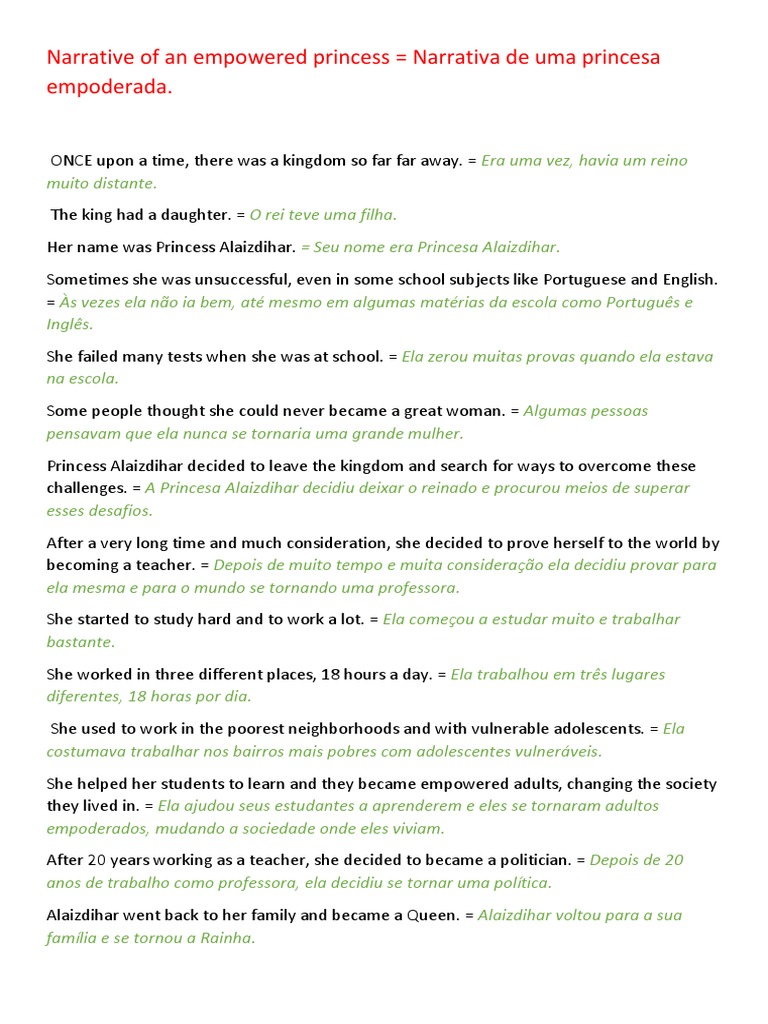 Narrative of An Empowered Princess | PDF
