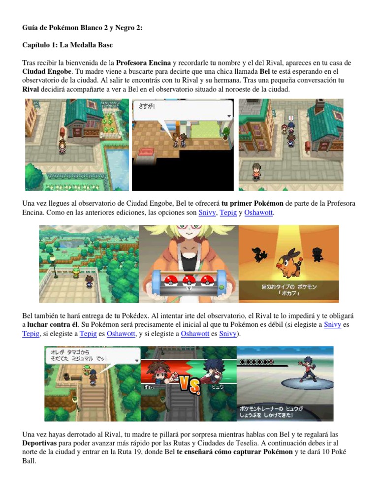 Guia de Pokemon Blanco 2 y Negro 2 PDF Pokémon Franquicias de