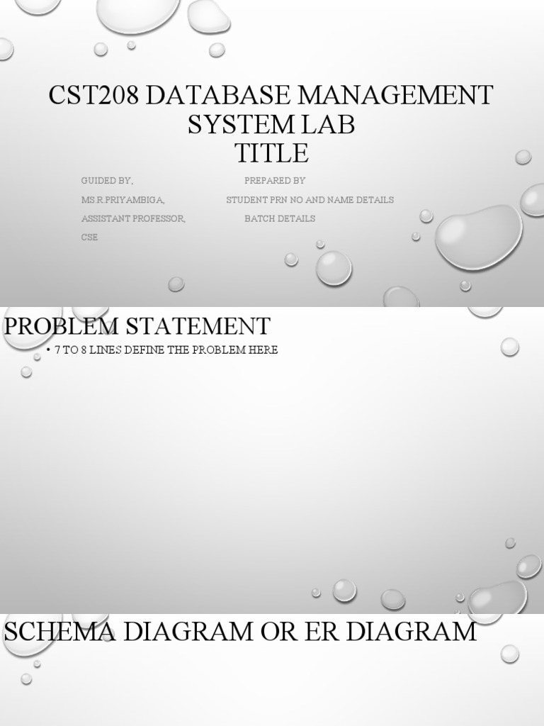 Cst208 Database Management System Lab Title | PDF | Teaching Methods ...