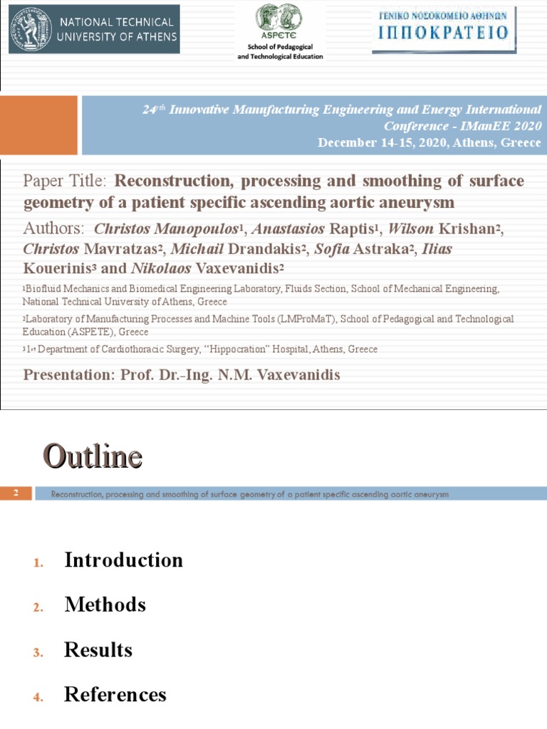 IMANE 2020 presentation - Reconstruction of aTAA - (ΕΛΚΕ) | PDF | Heart ...